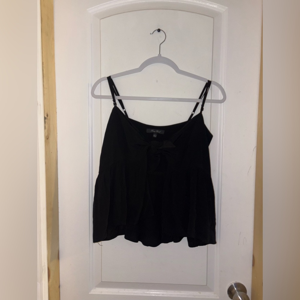 Honey Punch - Black Front Tie Tank